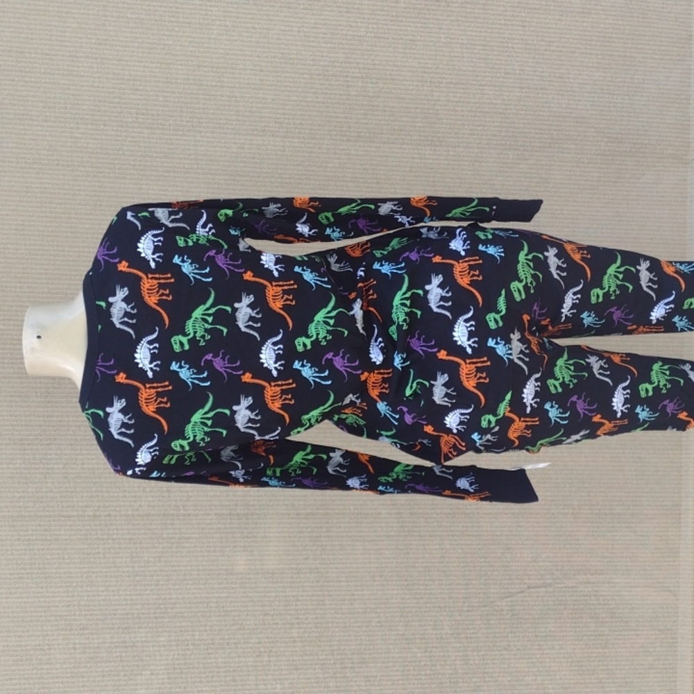 NWT Dapper Dinos: Women's Dino Skeleton Print Matching Family Pajama Set - Picture 5 of 8